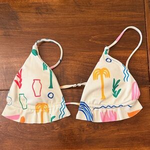 Aurelle Abstract Print Bikini Top